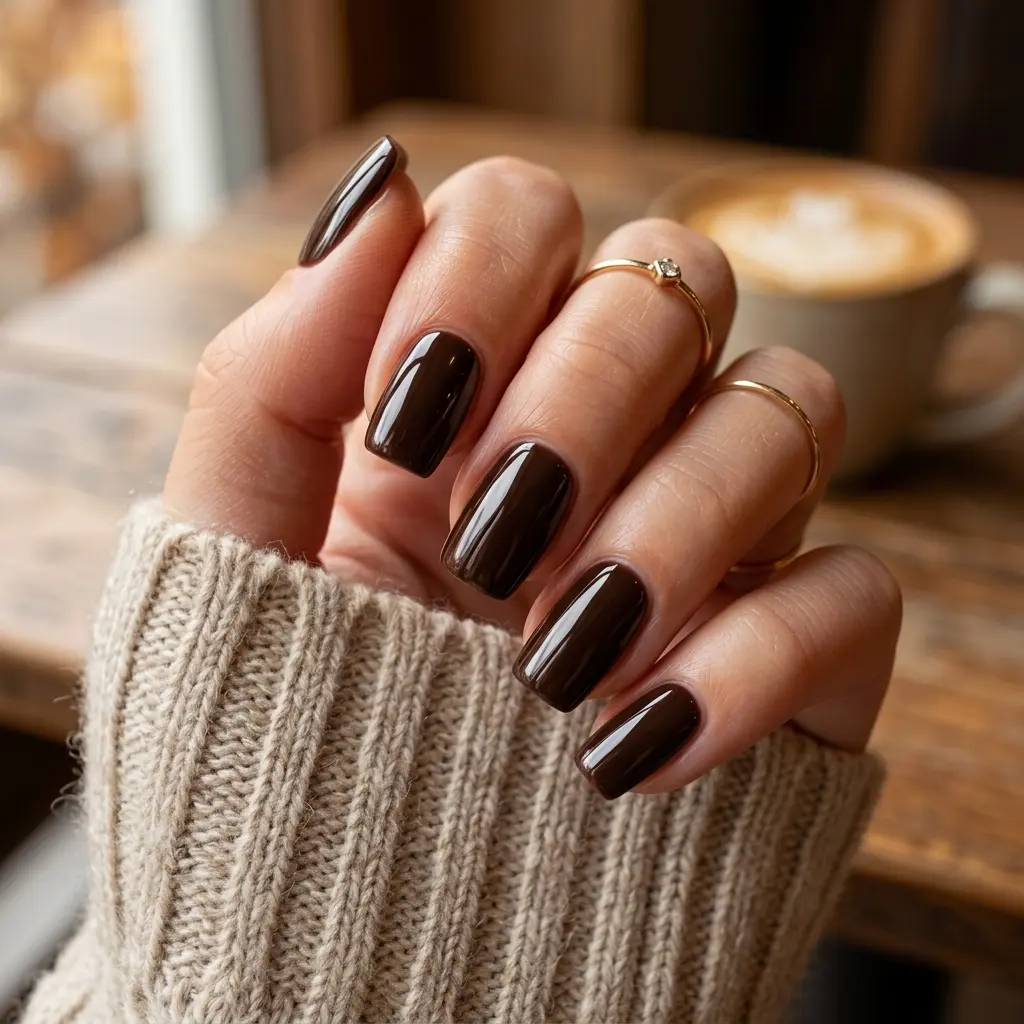 Espresso Brown Nails