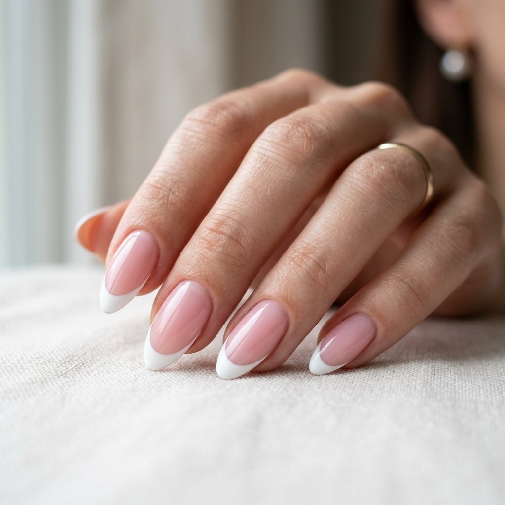 French Tip Almond Nails