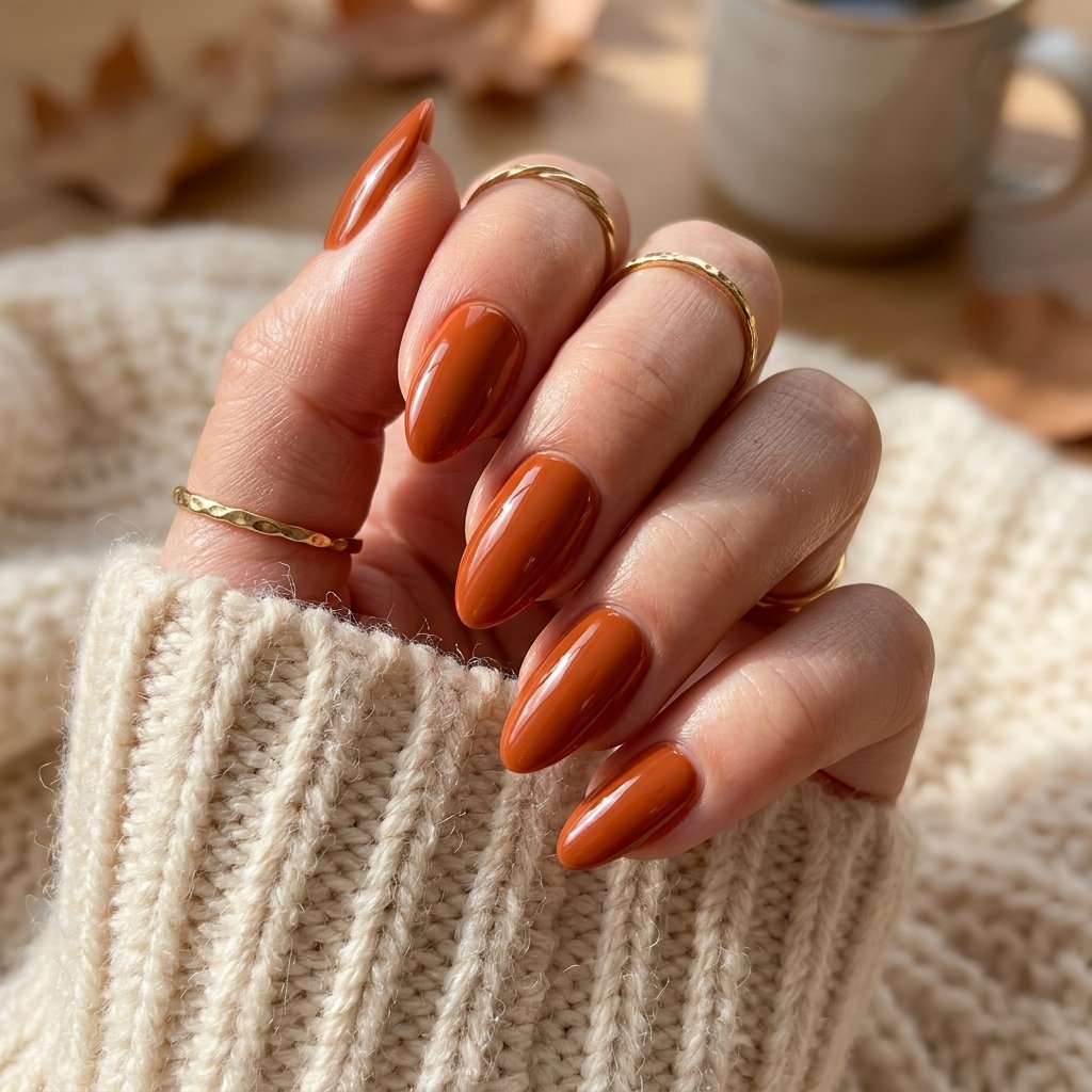 Burnt Orange Gloss Nails