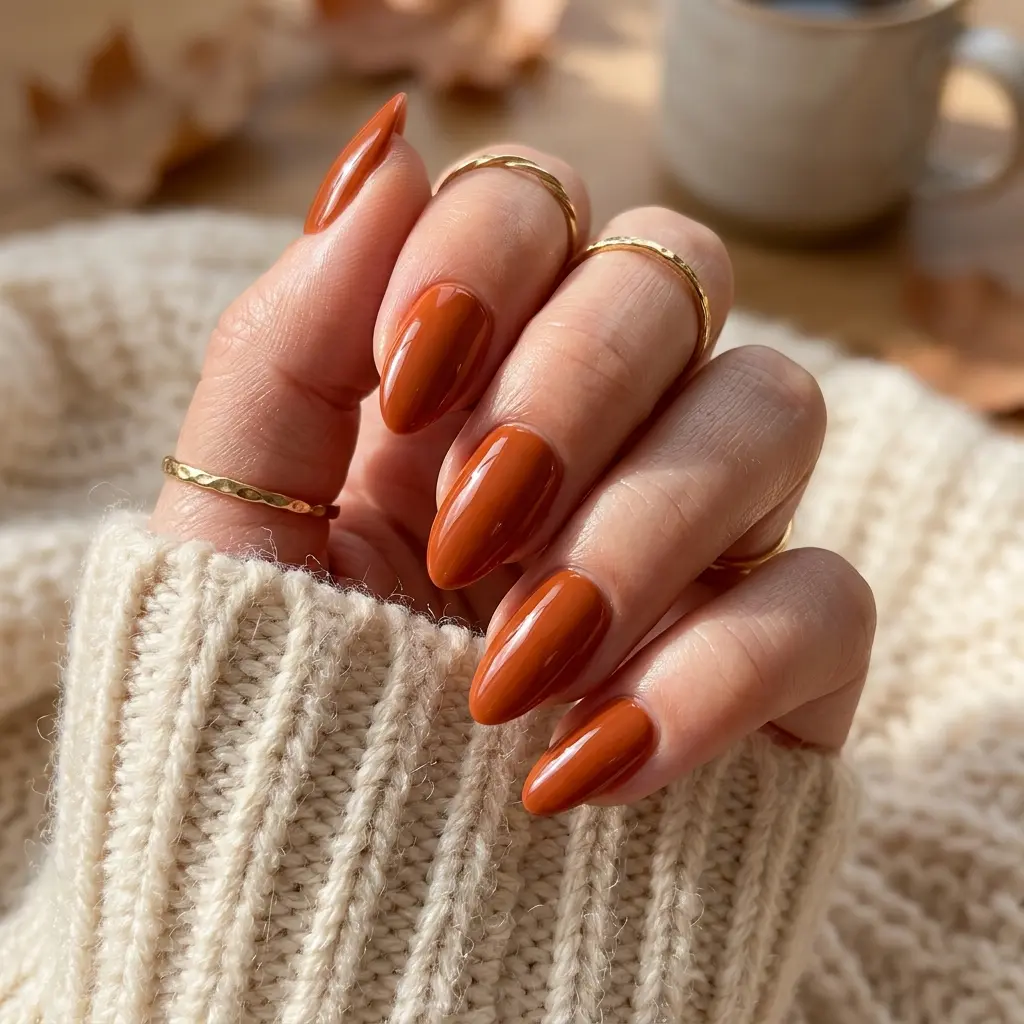 Burnt Orange Gloss Nails