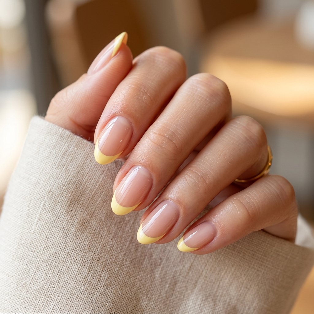 Butter Yellow French Tips