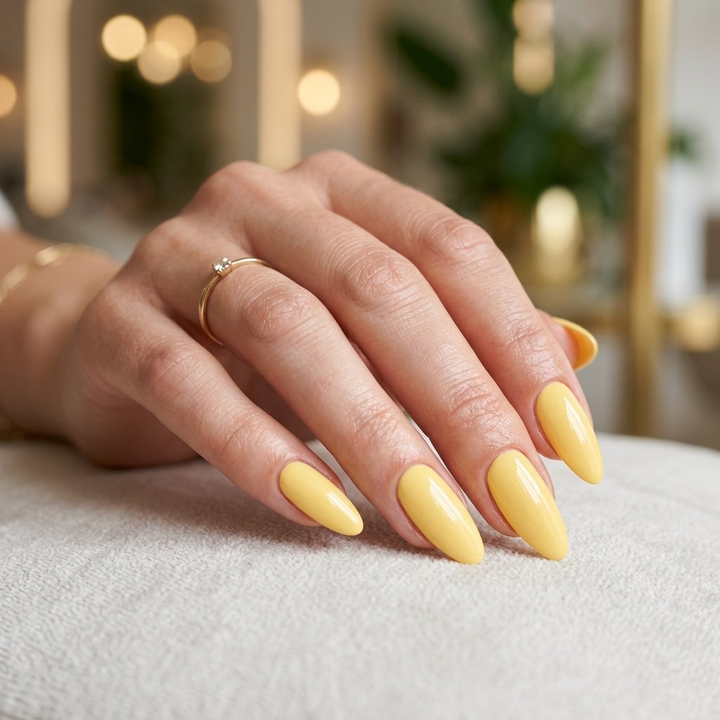 Butter Yellow Acrylic Nails