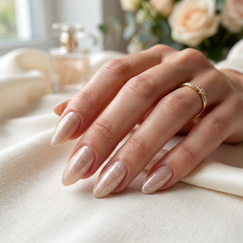 Champagne Shimmer Nails