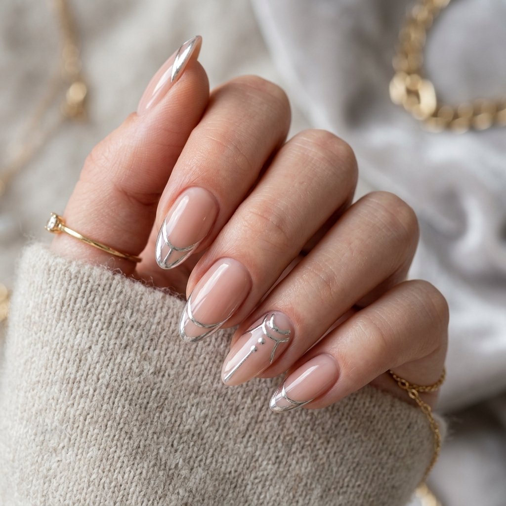 Chrome Accent Nails