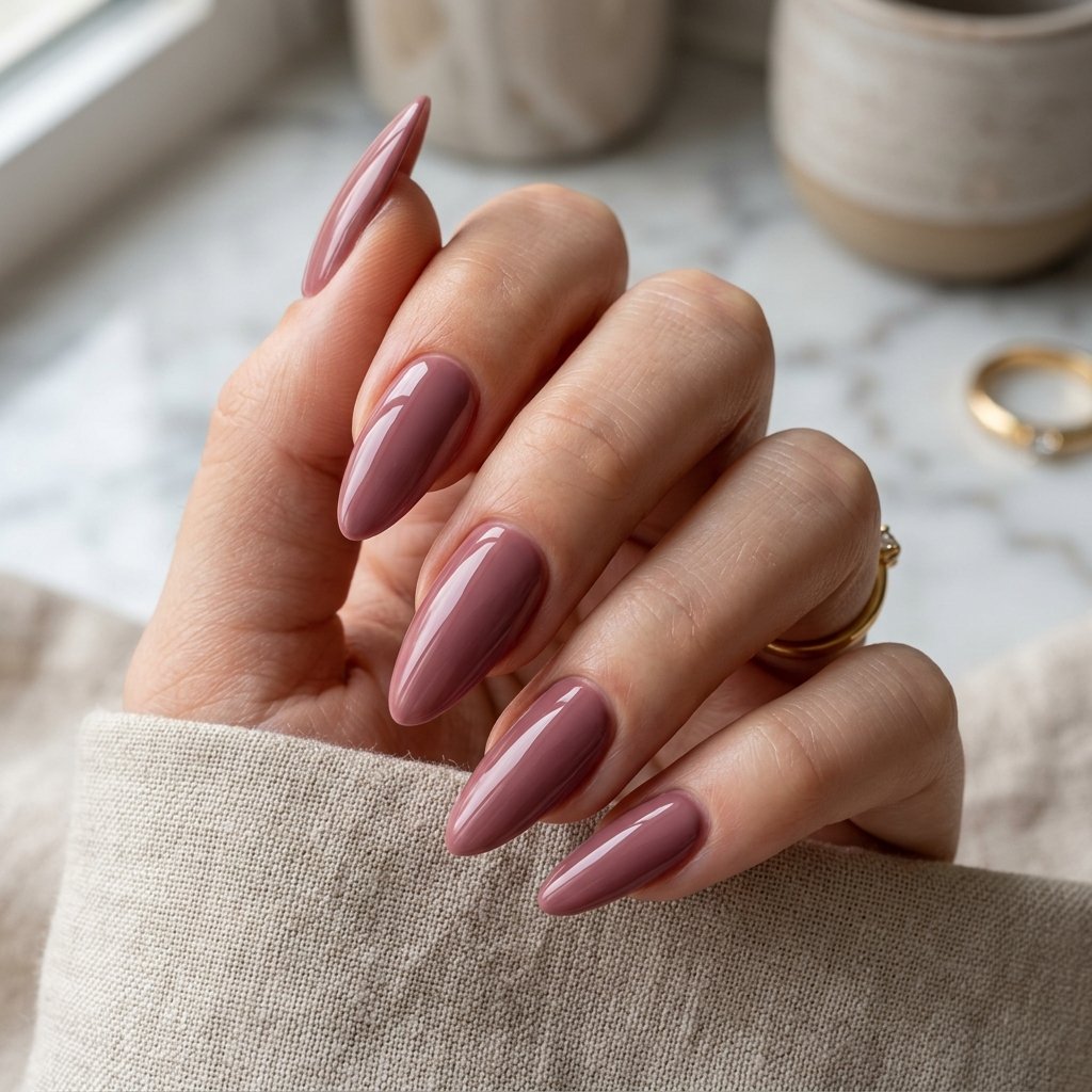 Dusty Rose Acrylic Nails