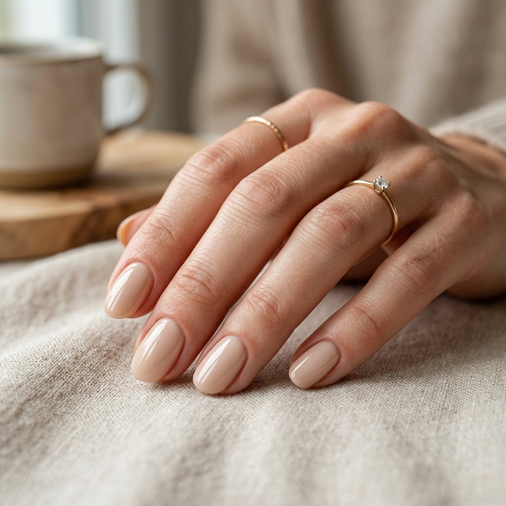 Soft Beige Gloss Nails