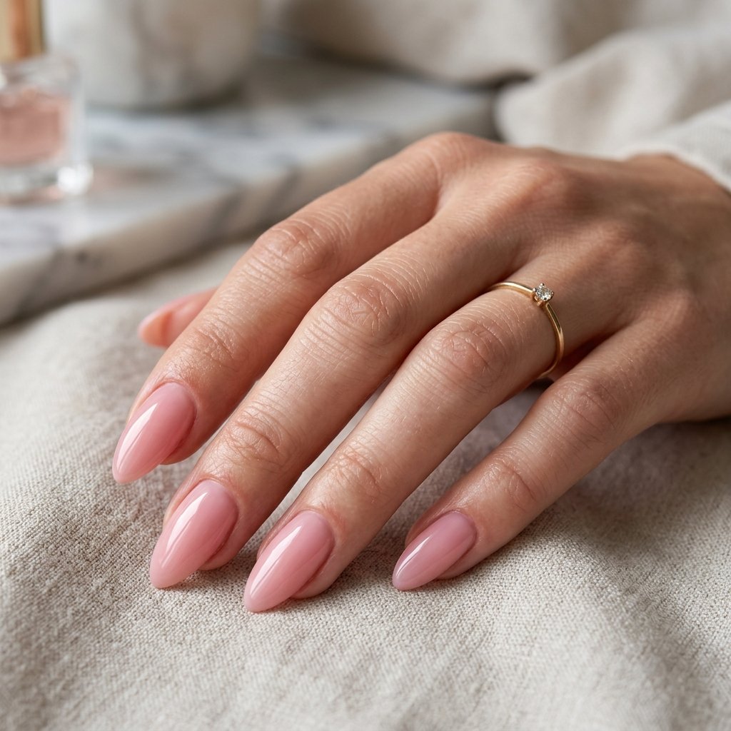 Soft Pink Almond Nails