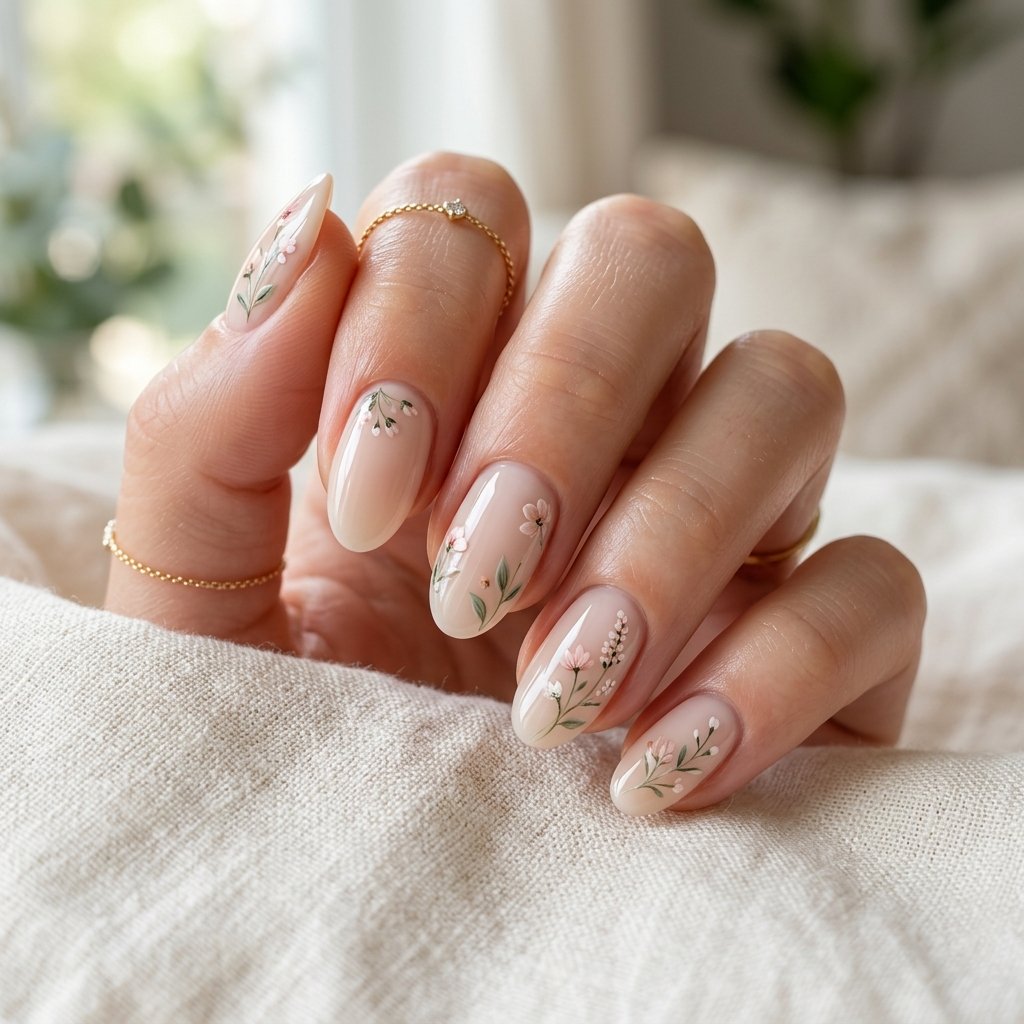 Floral Minimalist Nails