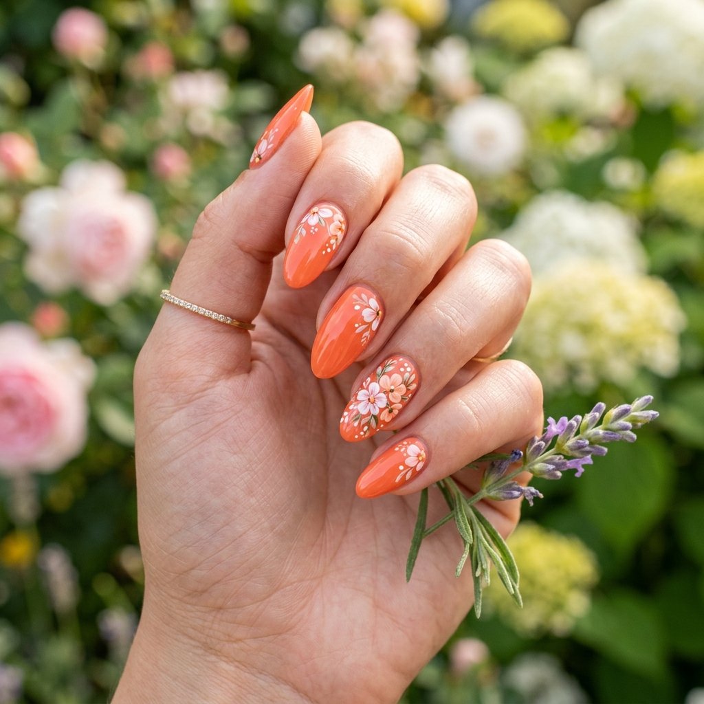 Orange Floral Art