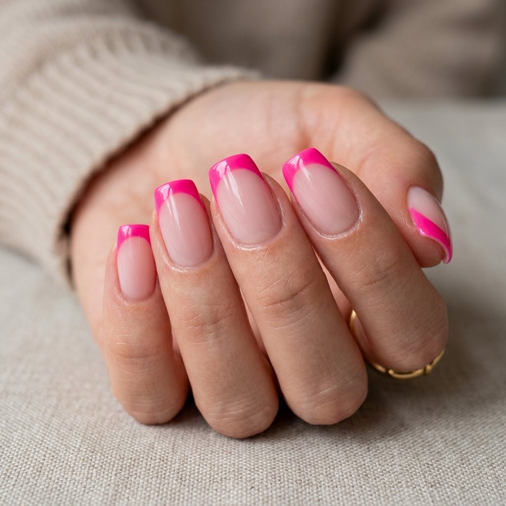 Hot Pink French Tips