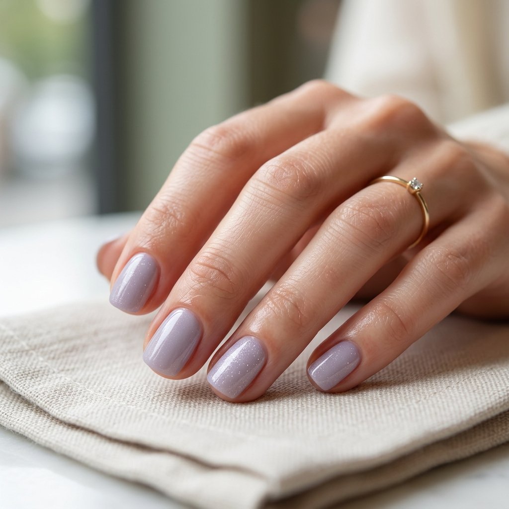 Lavender Shimmer Nails