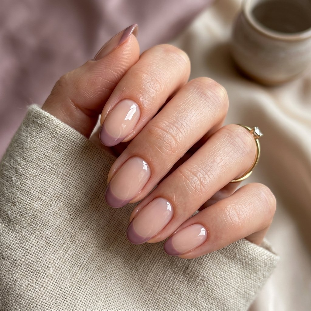 Soft Mauve French Tips