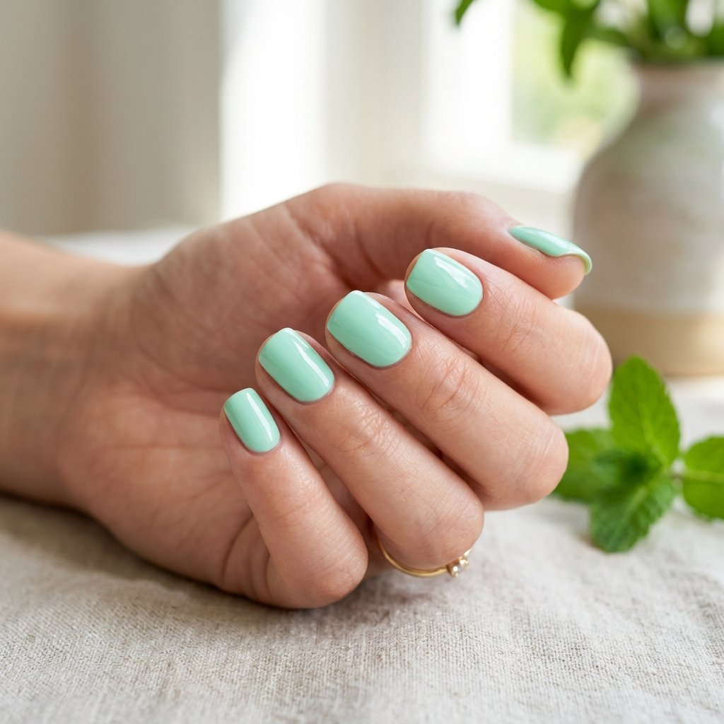 Mint Green Nails
