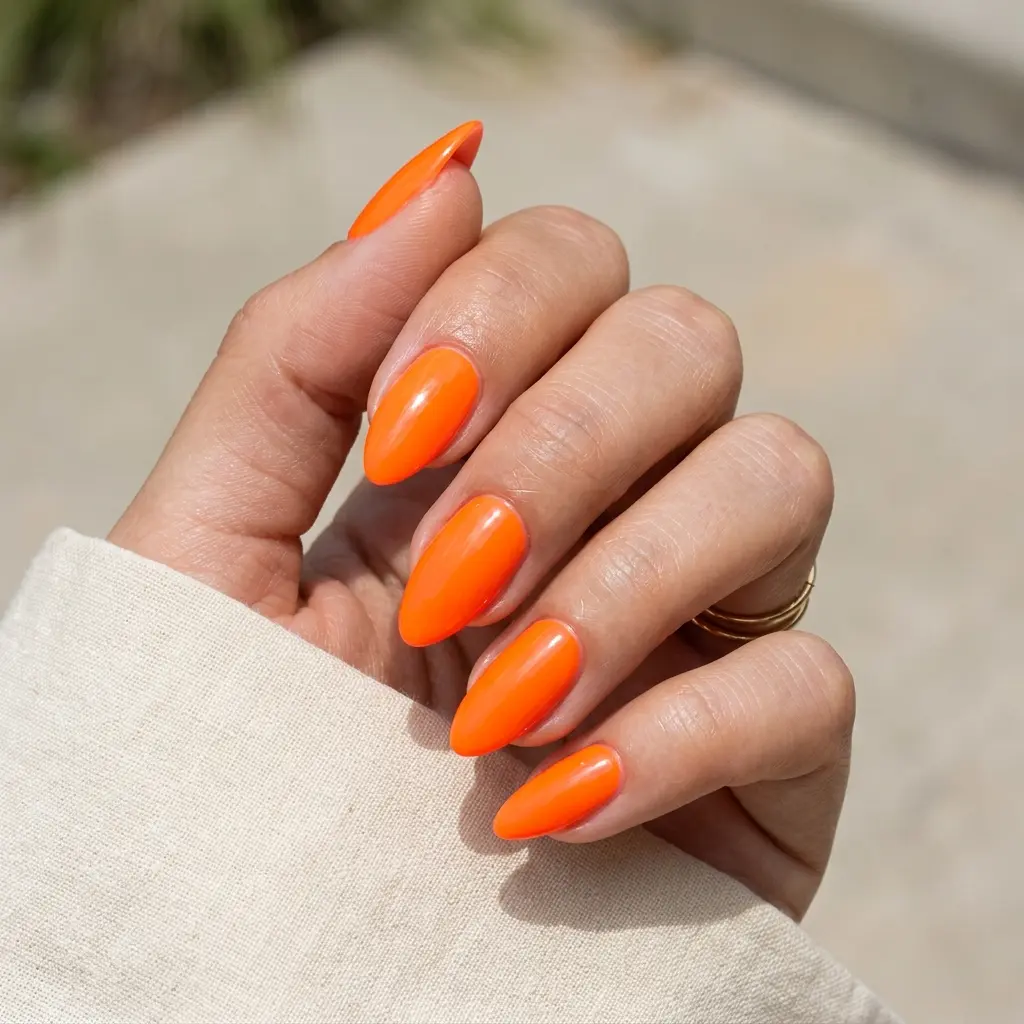 Neon Orange Nails