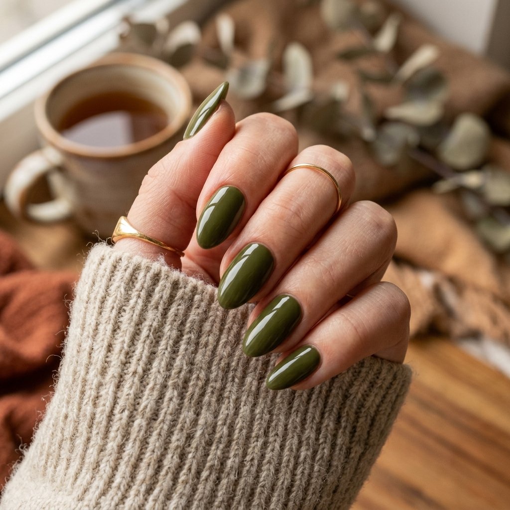 Olive Green Nails