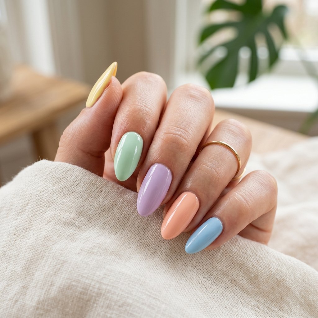 Mixed Pastel Nails