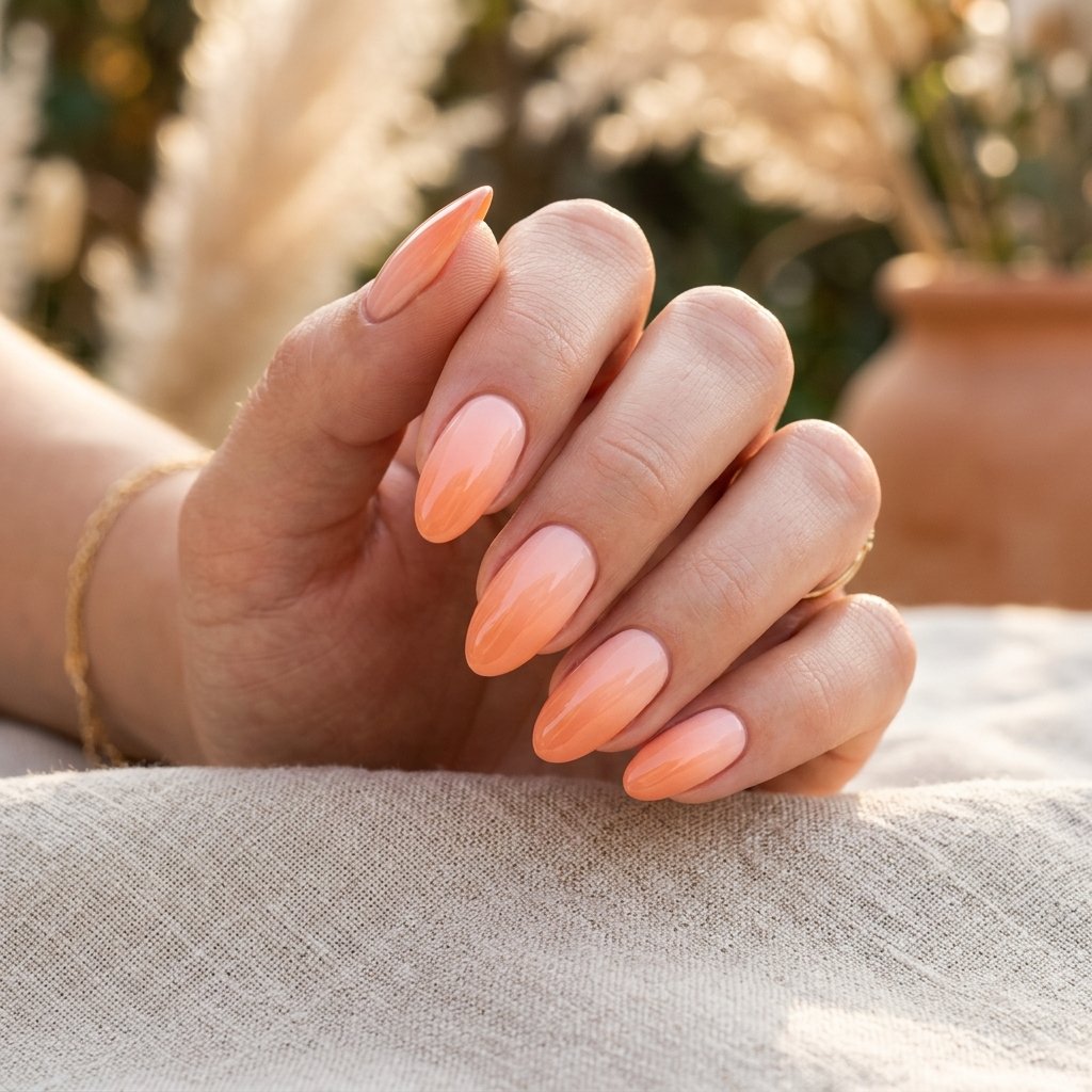 Peach Ombre Nails