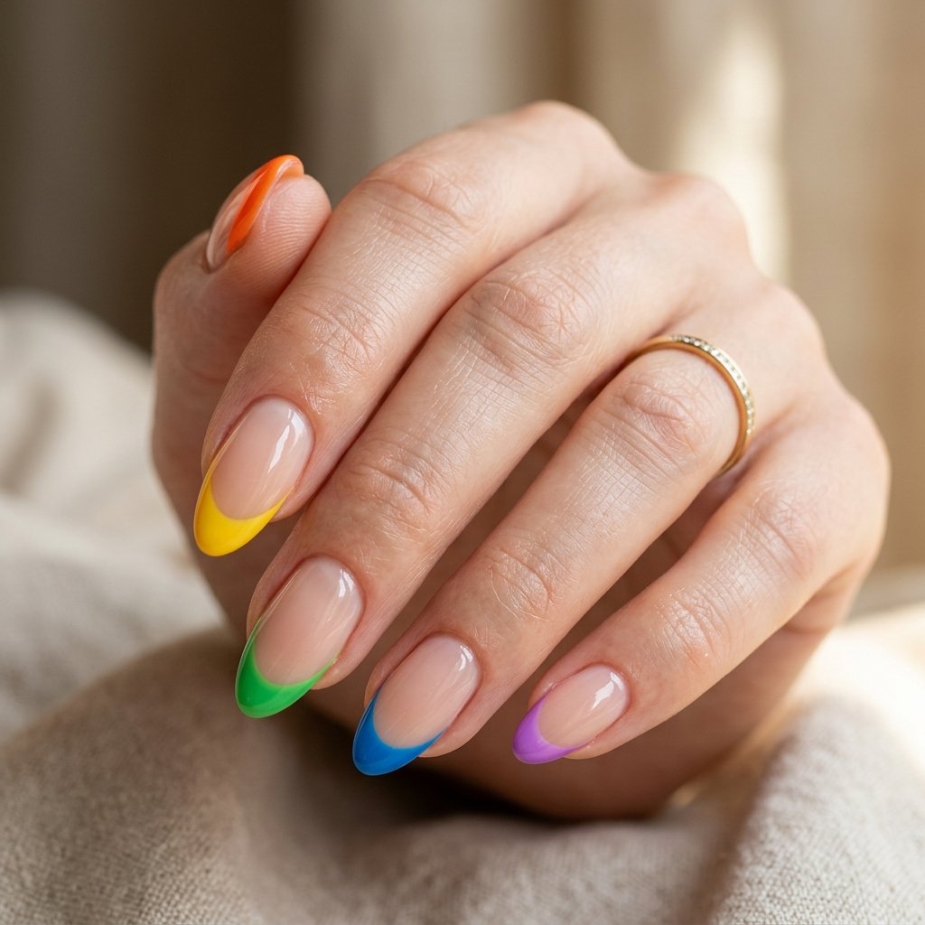 Rainbow French Tips