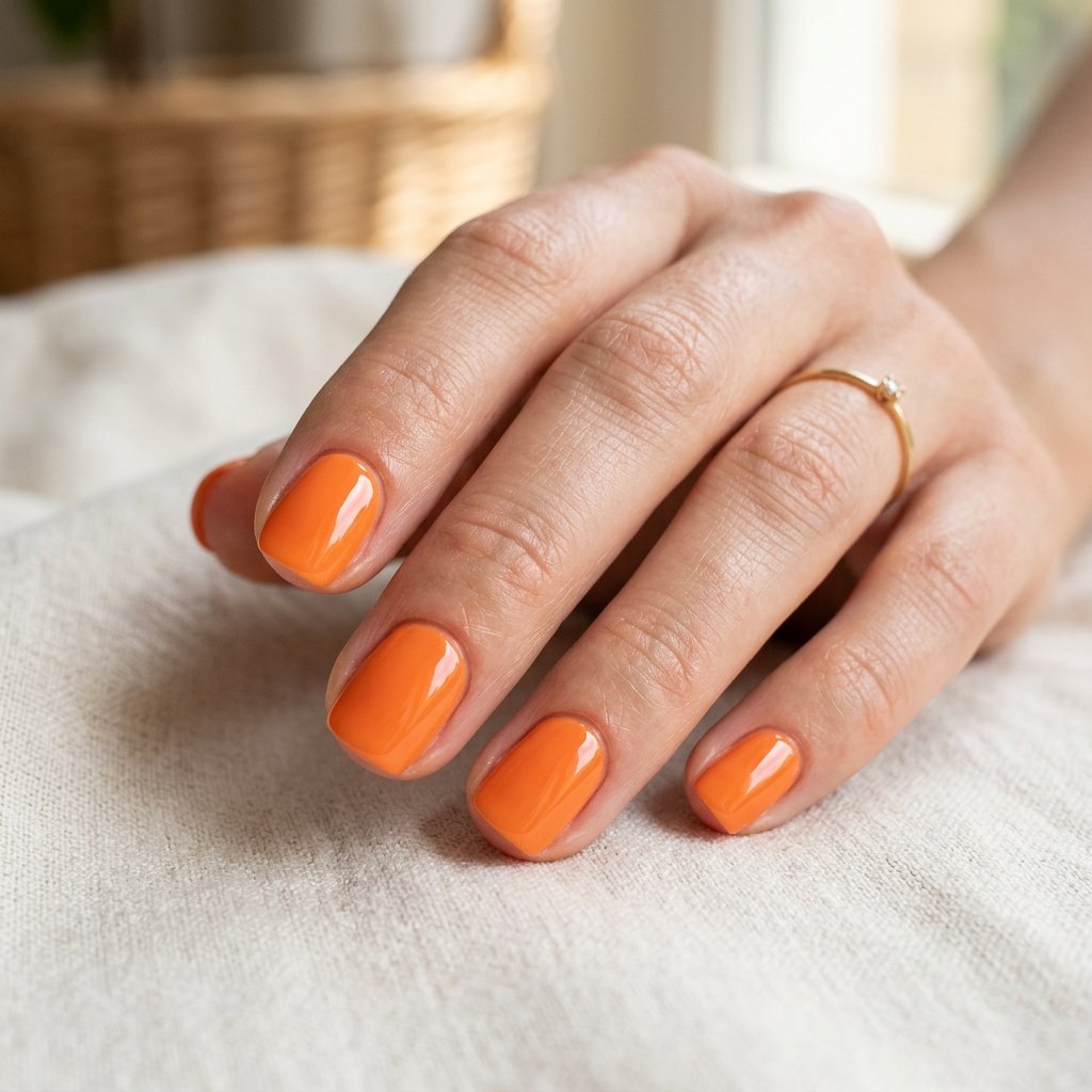 Soft Orange Nails