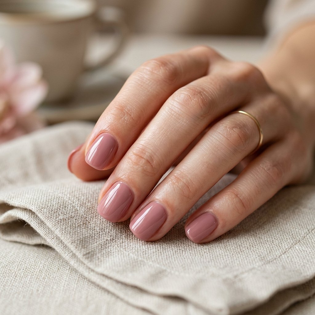 Dusty Rose Short Nails