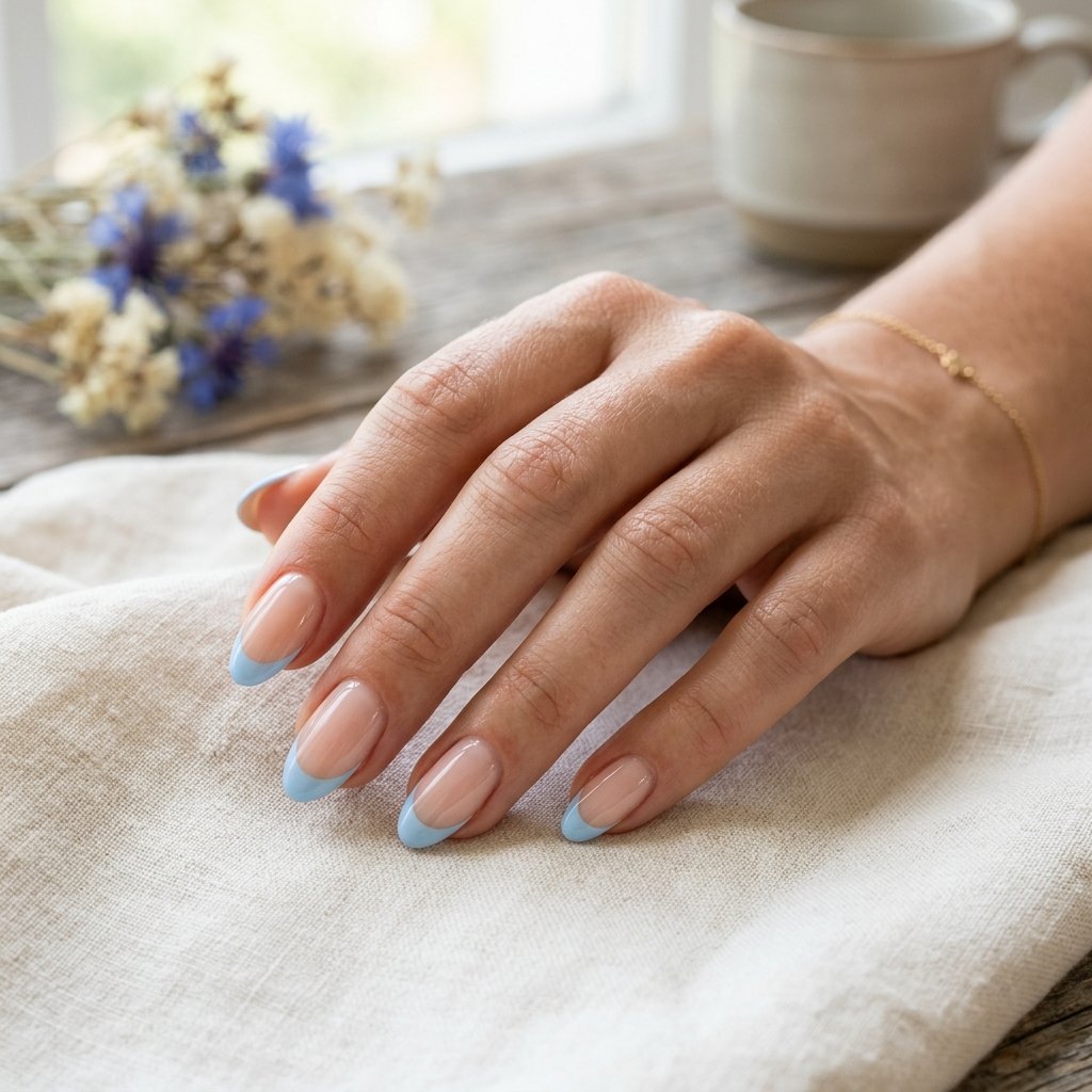 Sky Blue French Tips