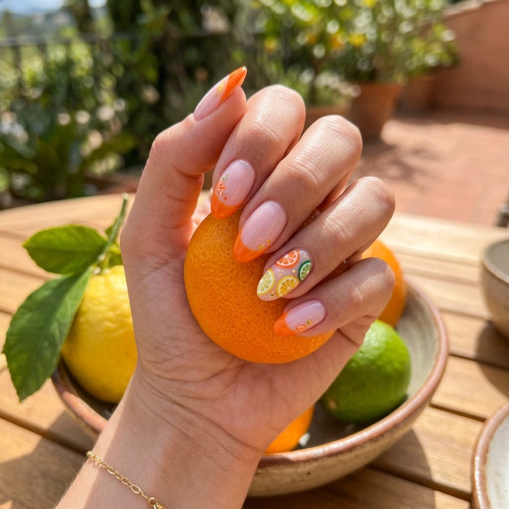 18 Orange French Nails Revealing A Chic Twist On A Classic Look 13 Citrus Inspired French Nails