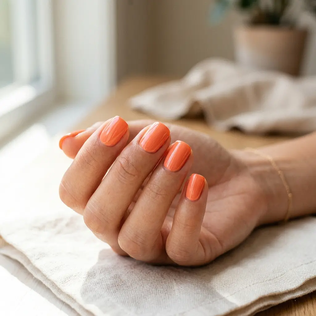 Coral Orange Nails