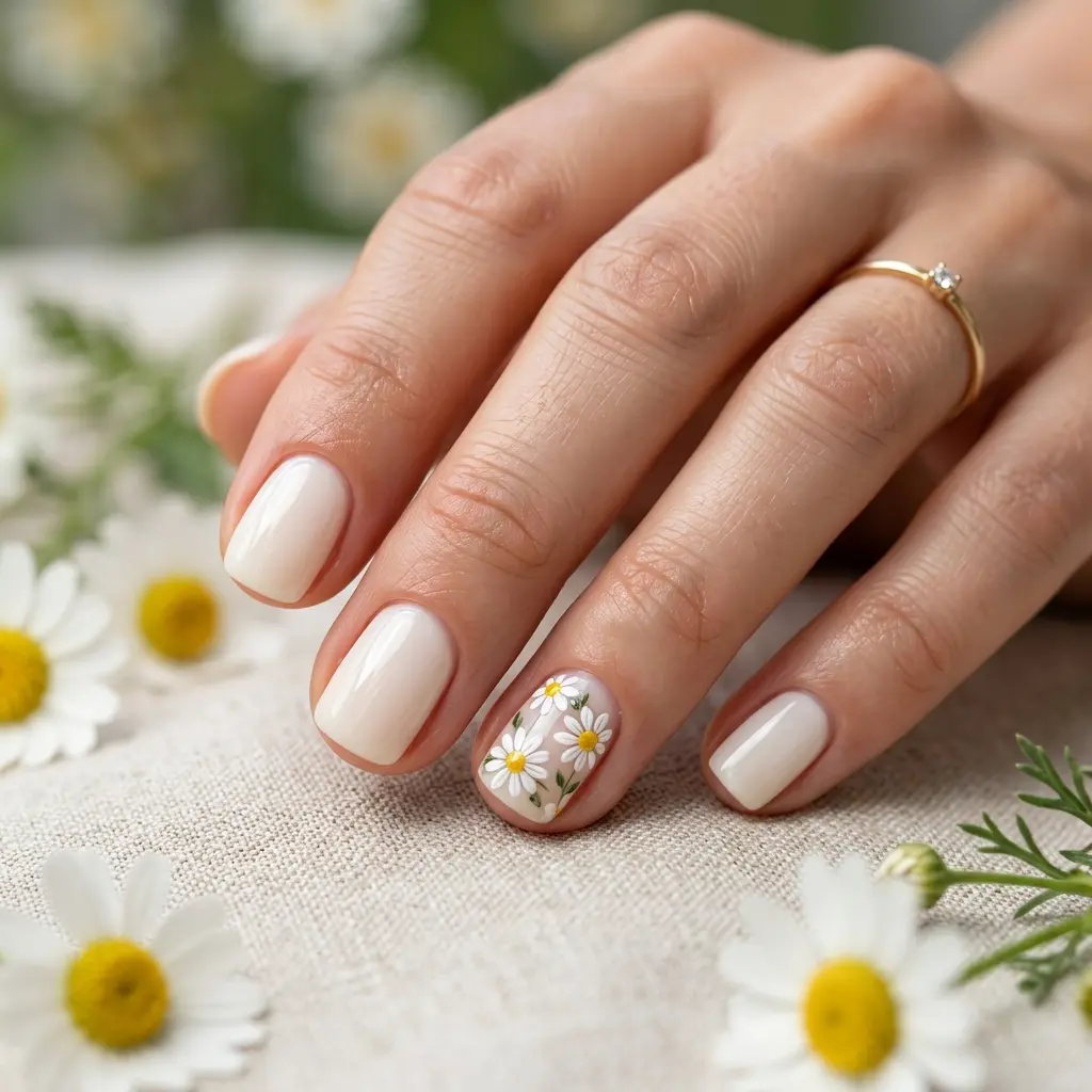 Warm White with Tiny Daisy Accent