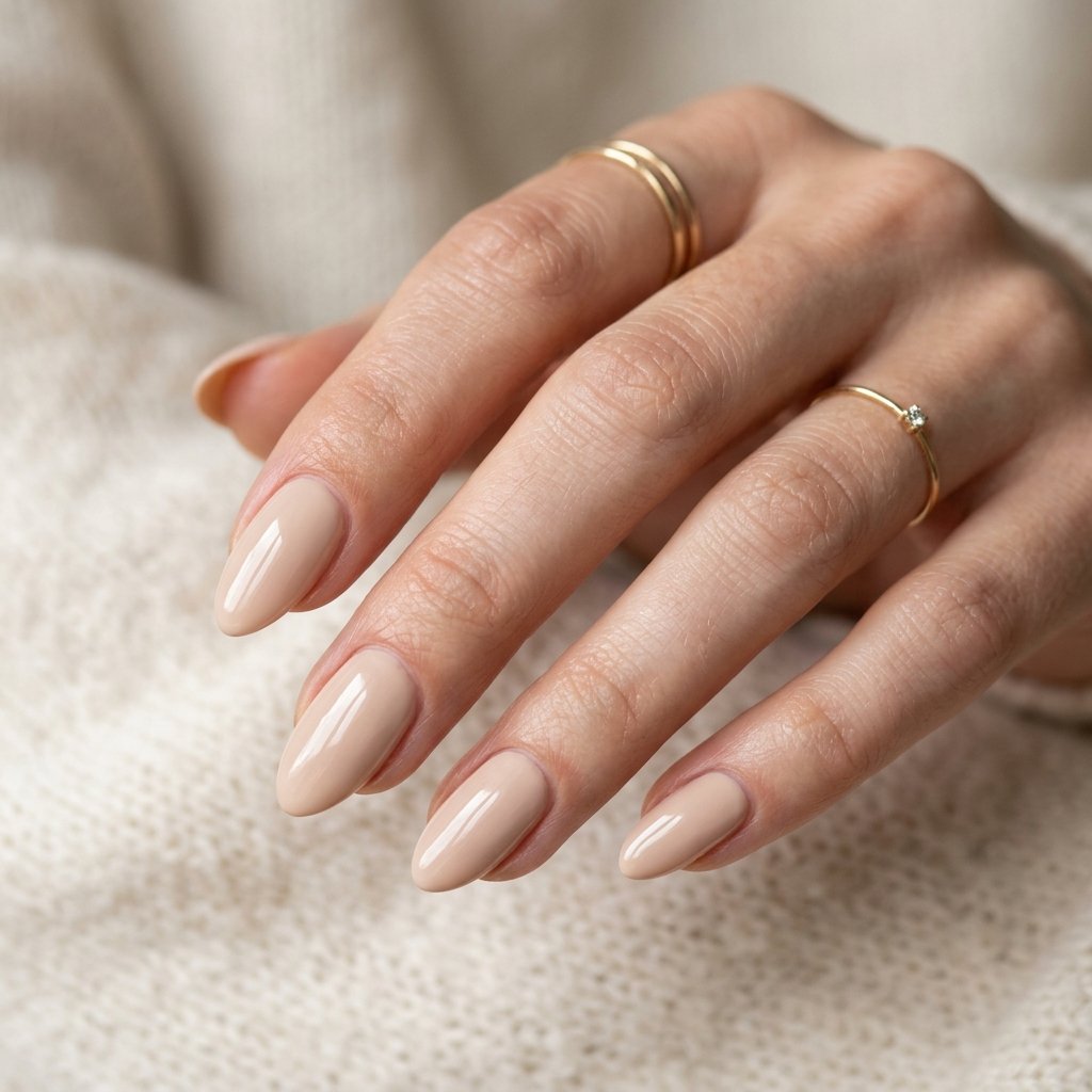 Soft Beige Gloss Nails