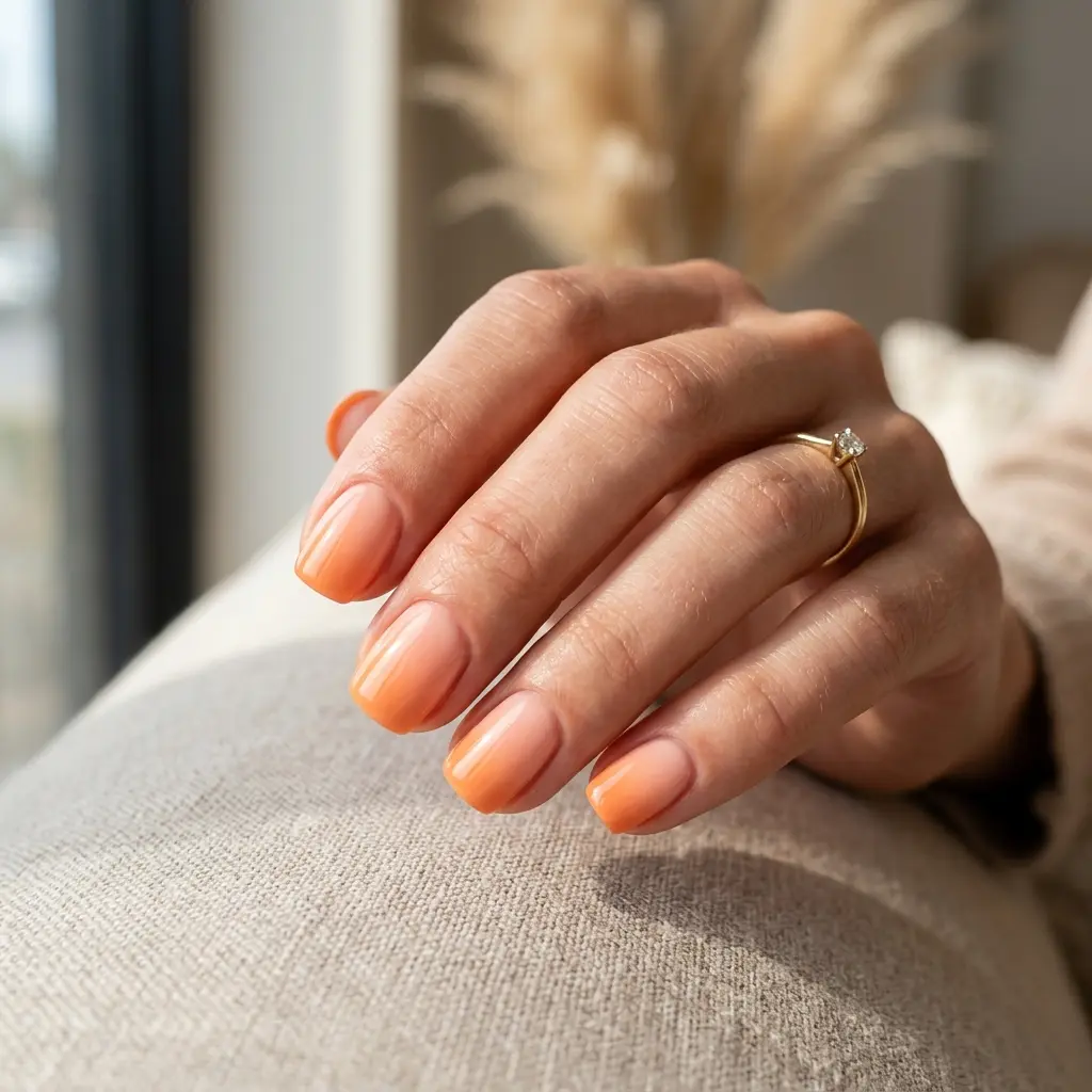 Orange Ombre Nails