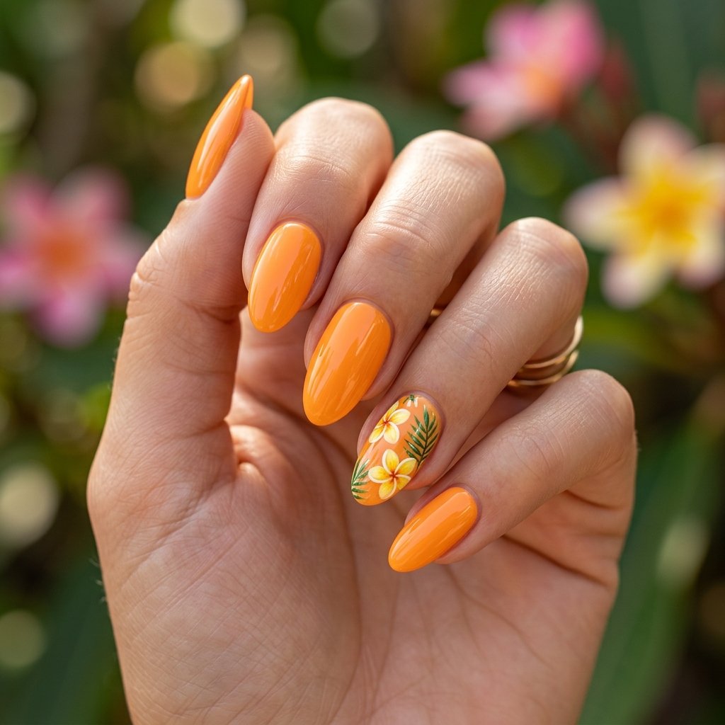 Tropical Floral Nails