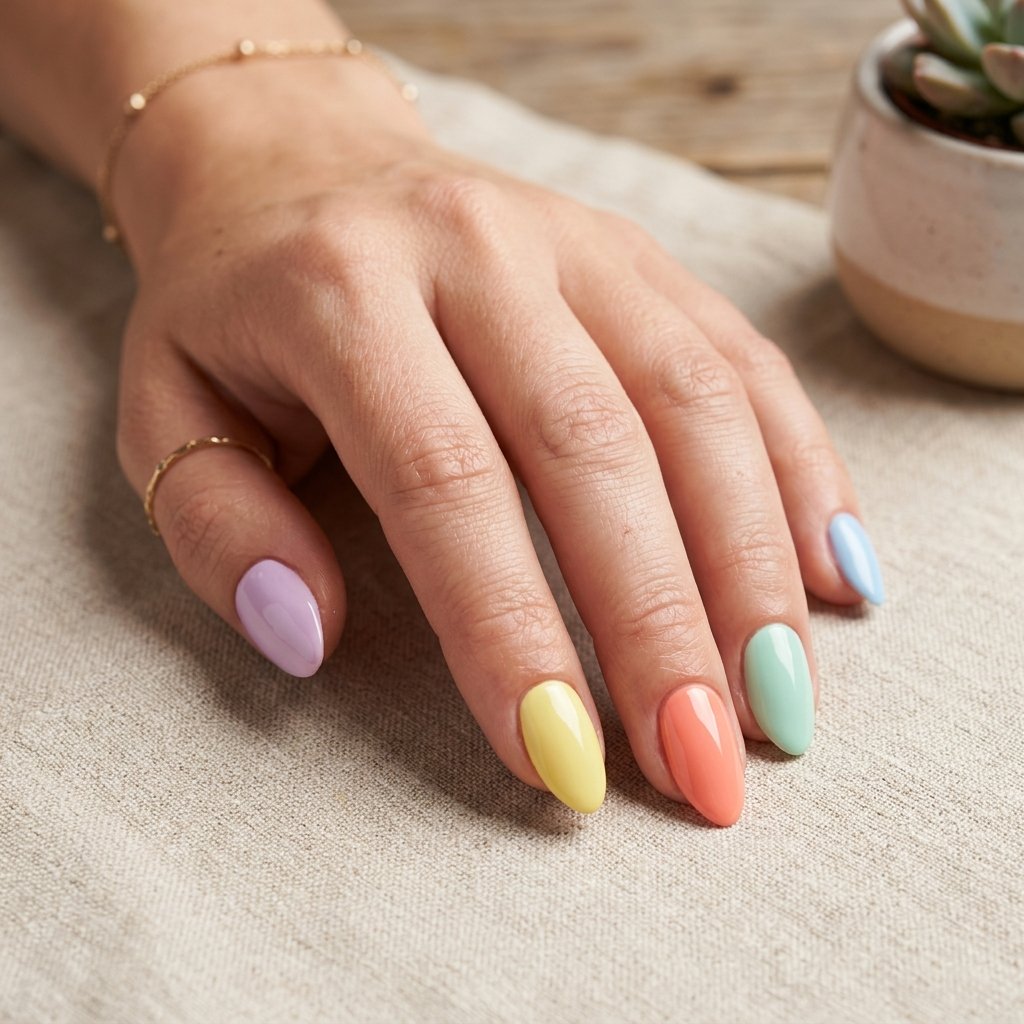 Mixed Pastel Nails