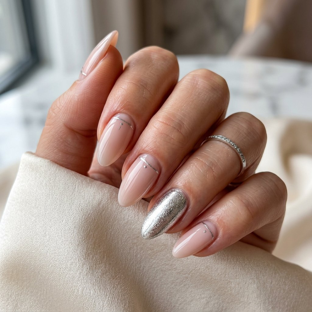 Silver Accent Nails