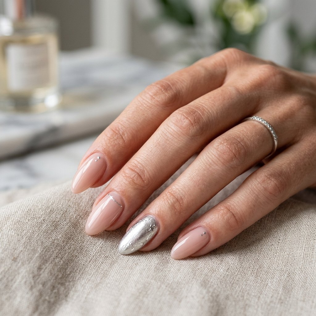 Silver Accent Nails