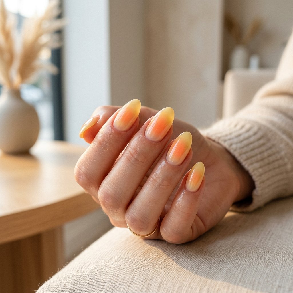 Yellow And Orange Aura Nails