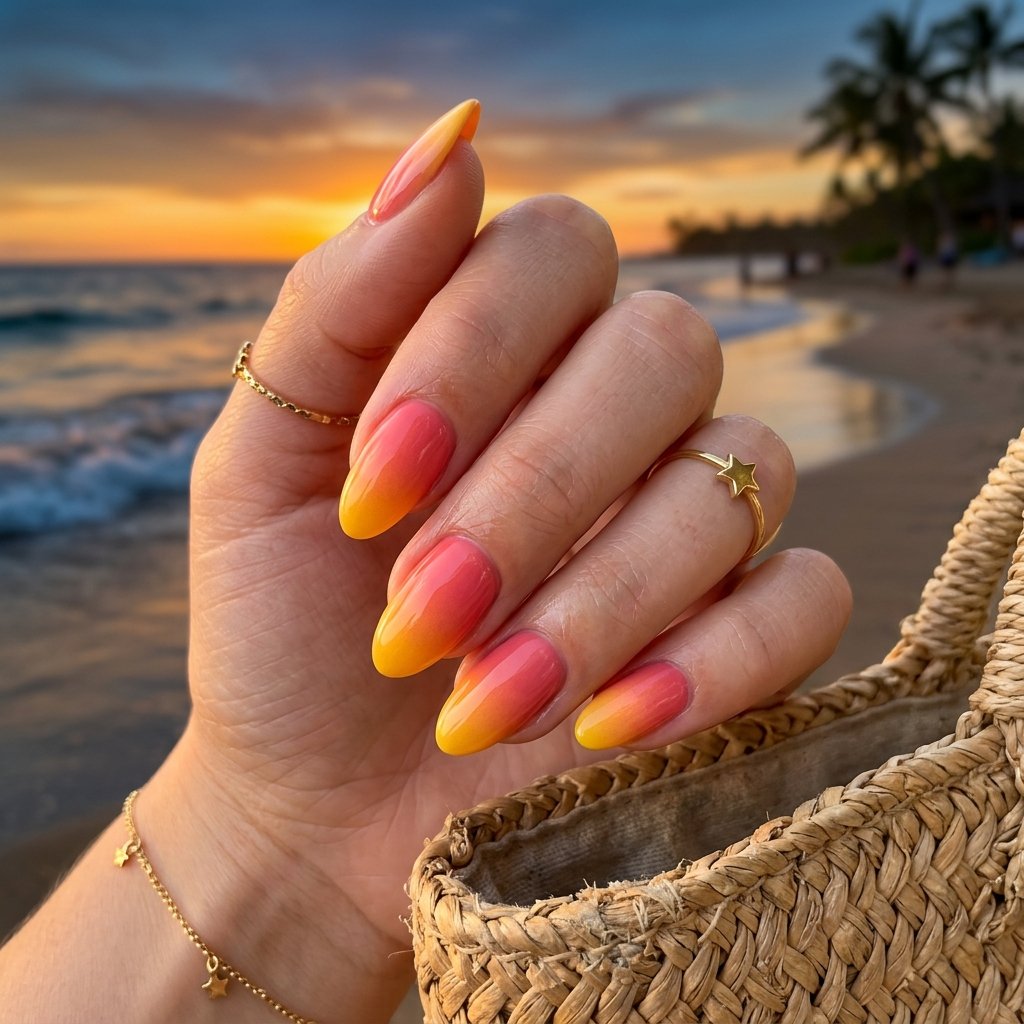 Sunset Ombre from Coral to Gold