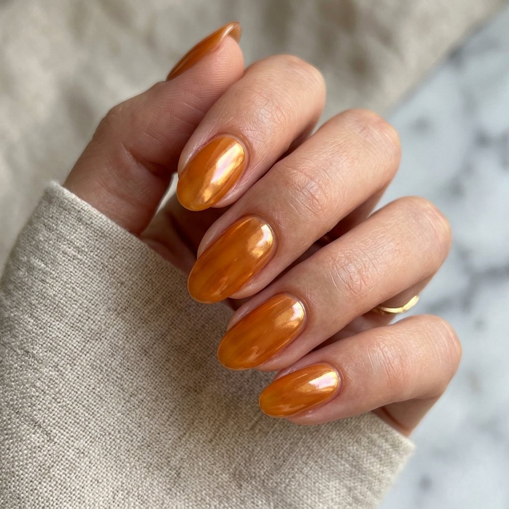 Glazed Amber Nails