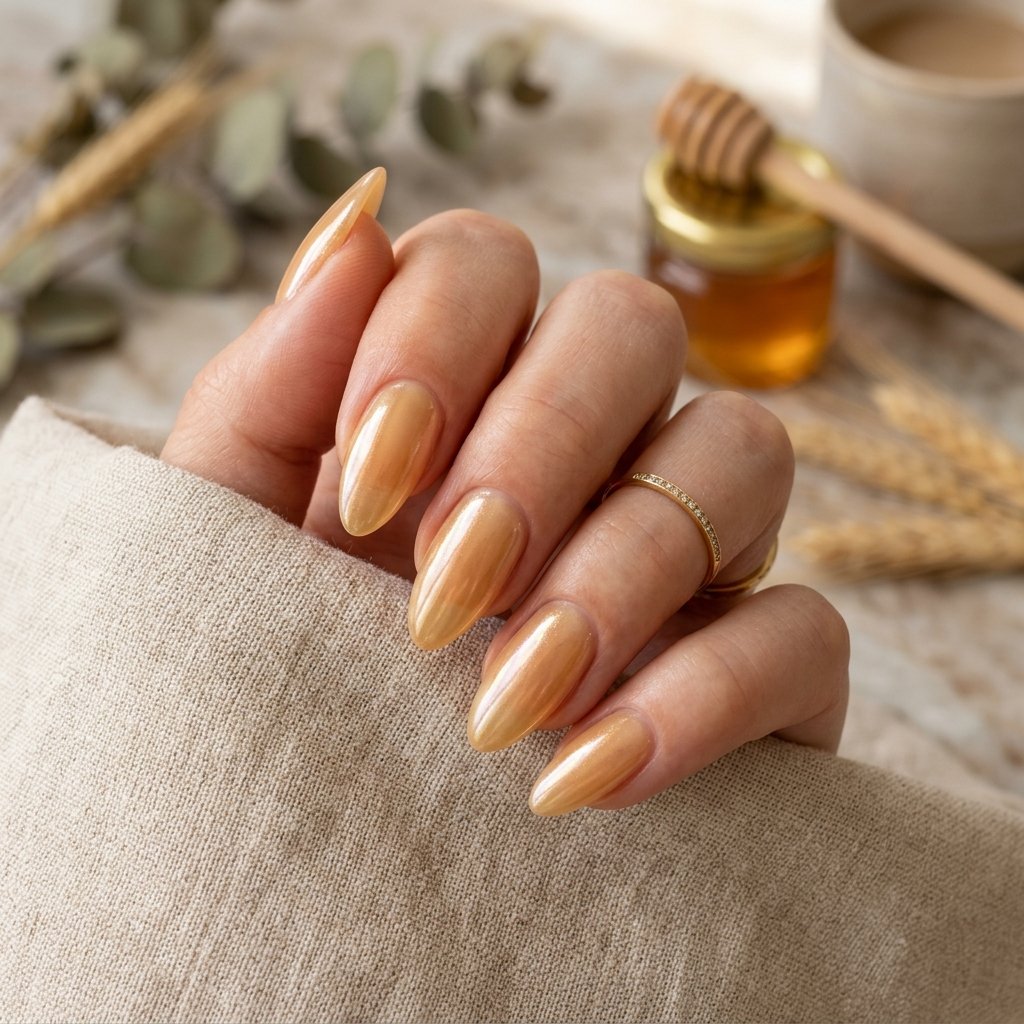 Glazed Honey Almond Nails