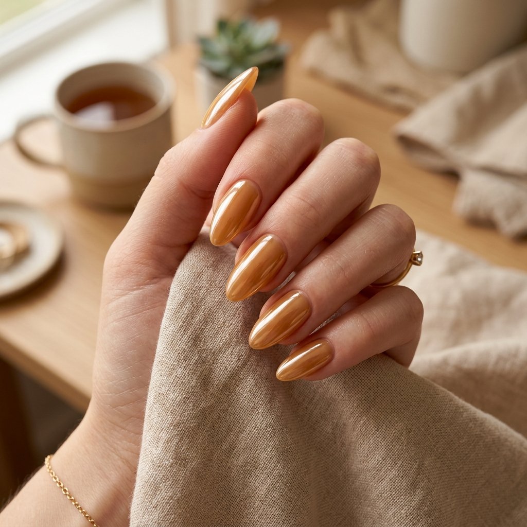 Glazed Honey Almond Nails