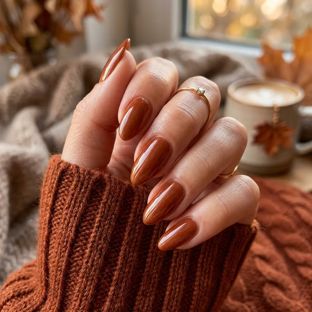 23 Early Fall August Nails You'll Want to Wear Before Everyone Else 21 Glazed Maple Nails