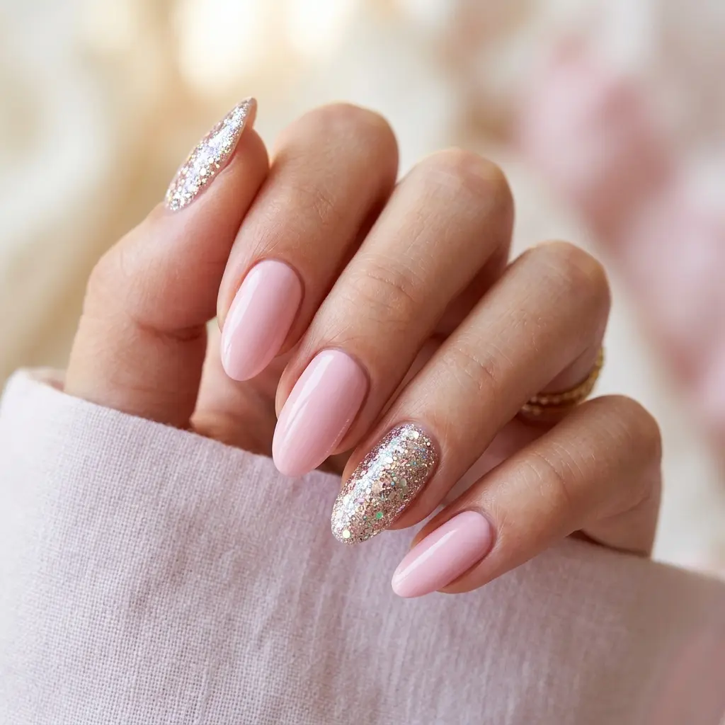 Glitter Accent Nails