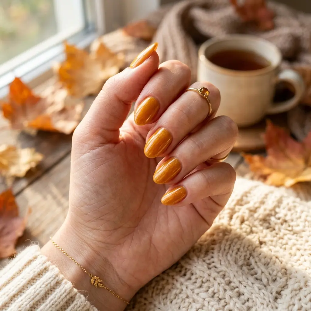 Golden Honey Nails