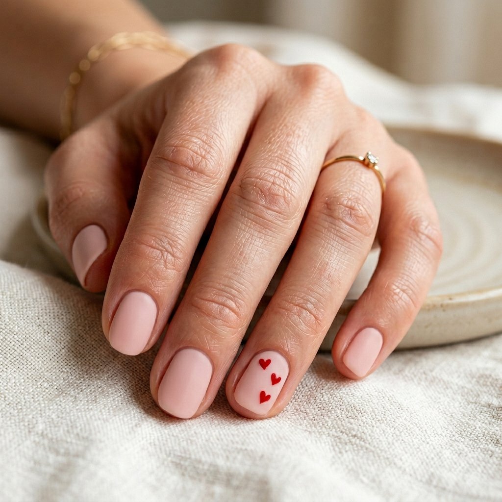 Heart Accent Nails