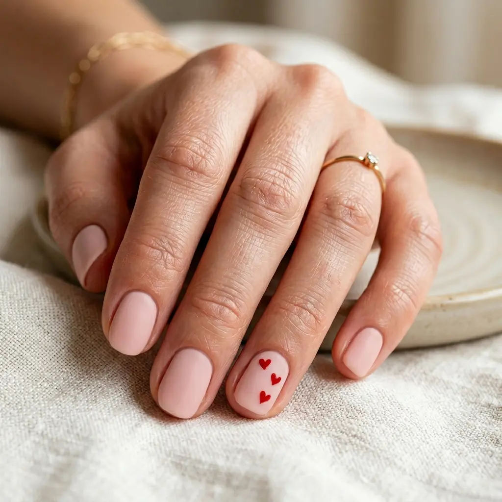 Heart Accent Nails