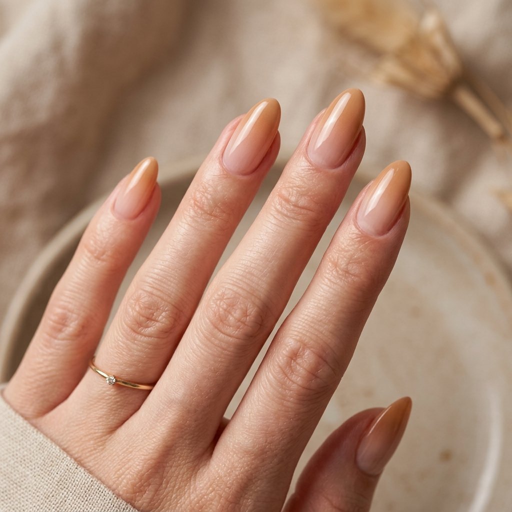 Honey Beige Ombre Nails
