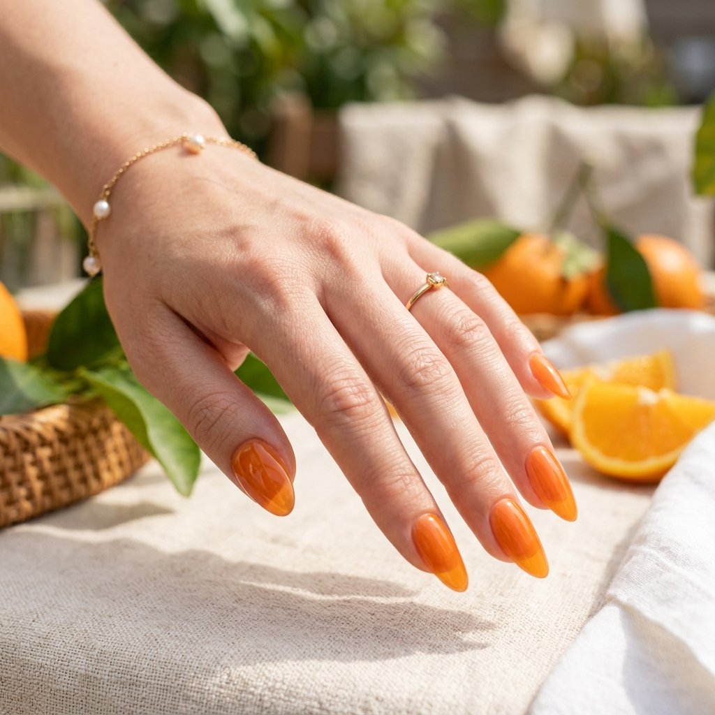 Jelly Orange Nails