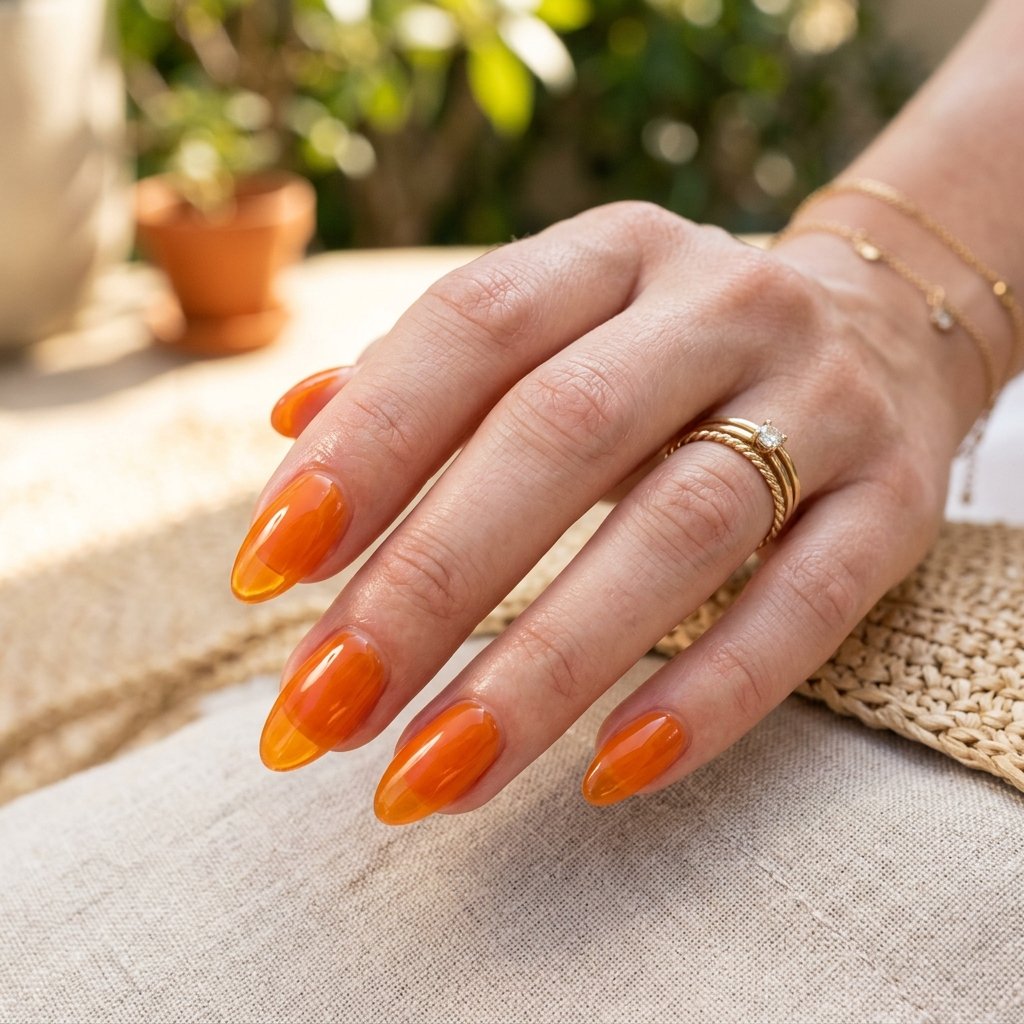 Jelly Orange Nails
