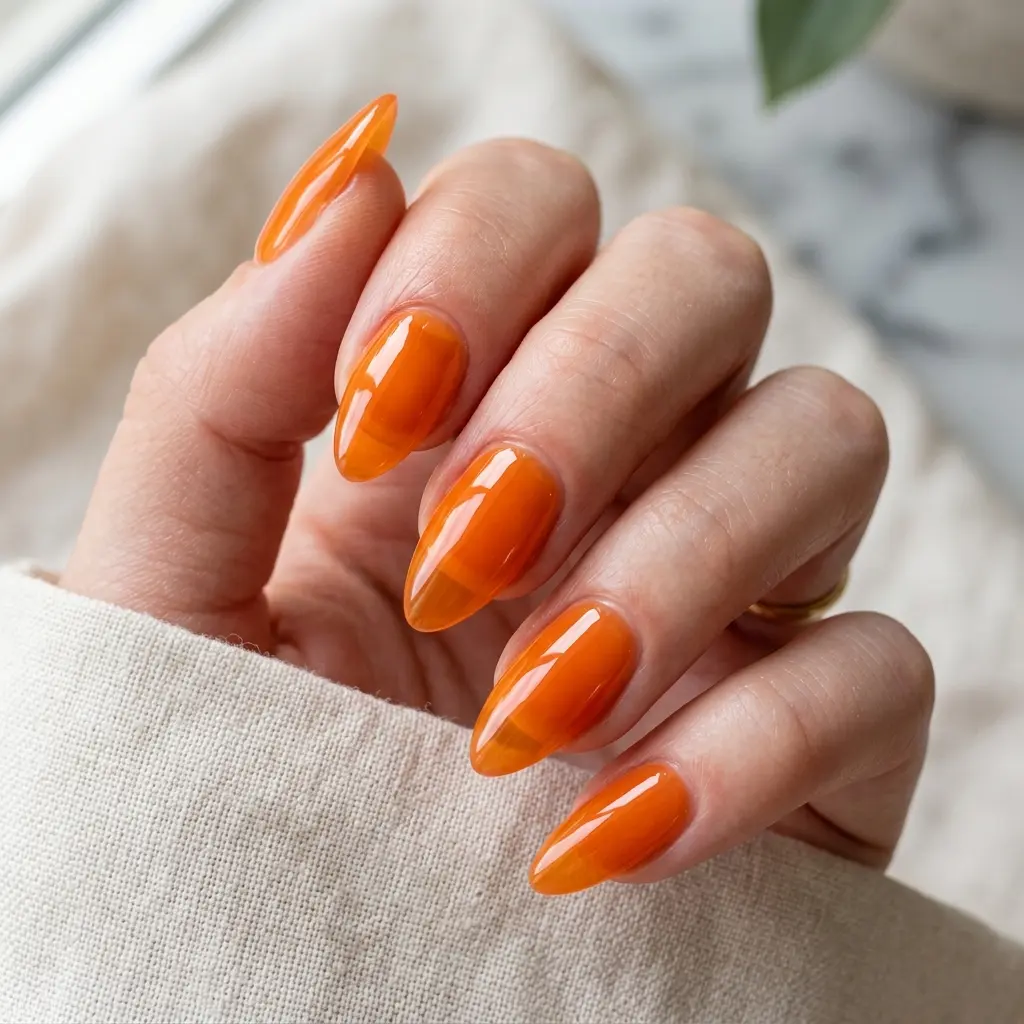Jelly Orange Almond Nails