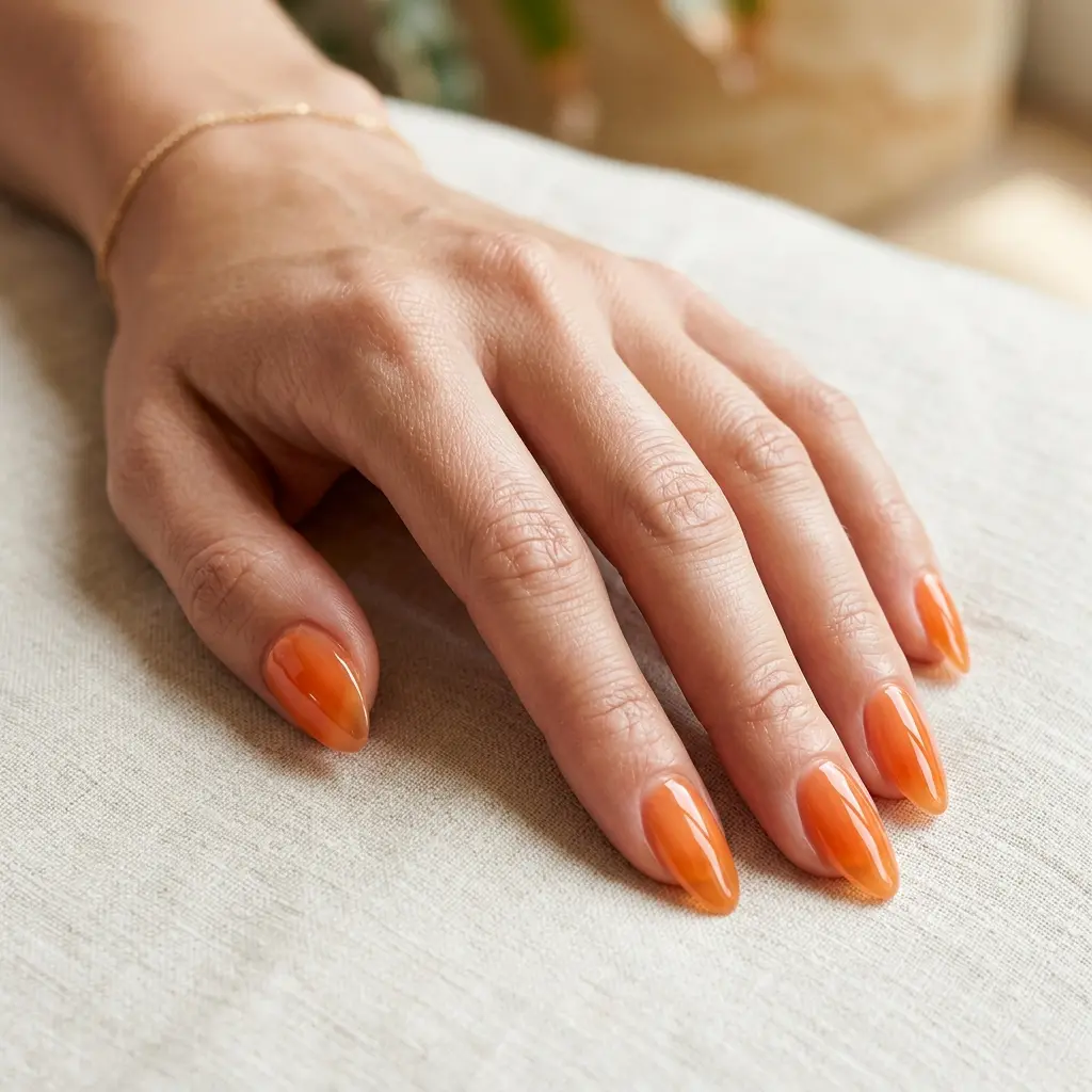 Jelly Orange Nails