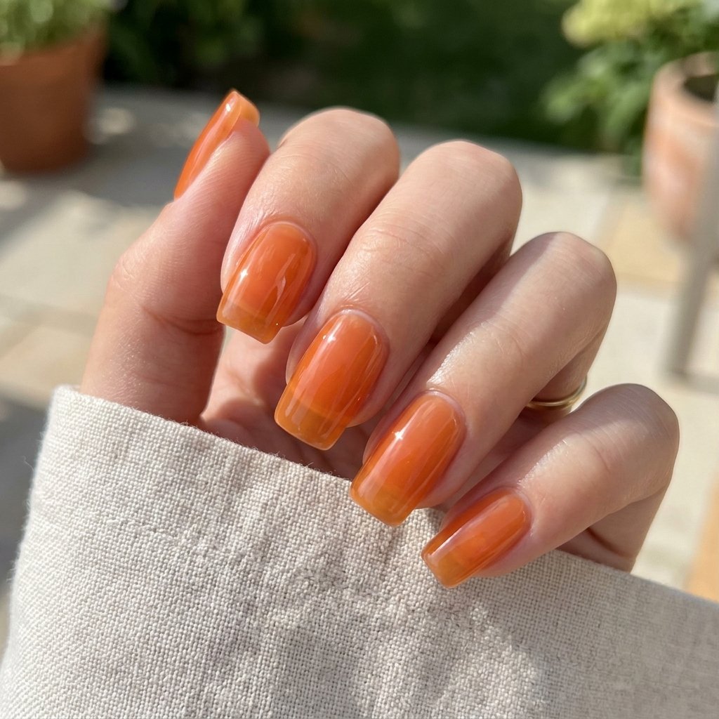 Jelly Orange Nails